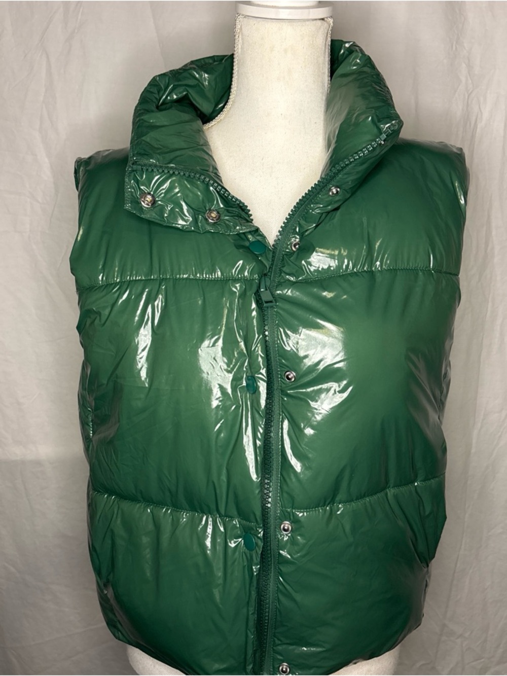 Deluc Glossy Green Quilted Puffer Vest